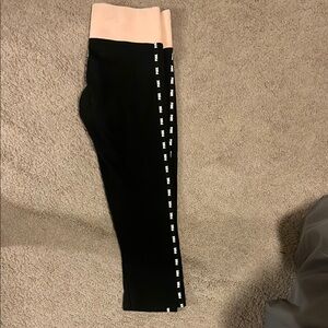 Black and Pink Leggings with Side Logo